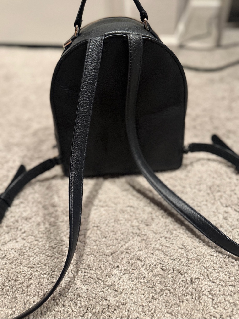 kate spade Black Pebbled Leather Jackson Mini Backpack with Gold Hardware - Picture 4 of 5